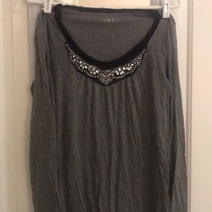 Loft knit beaded shirt